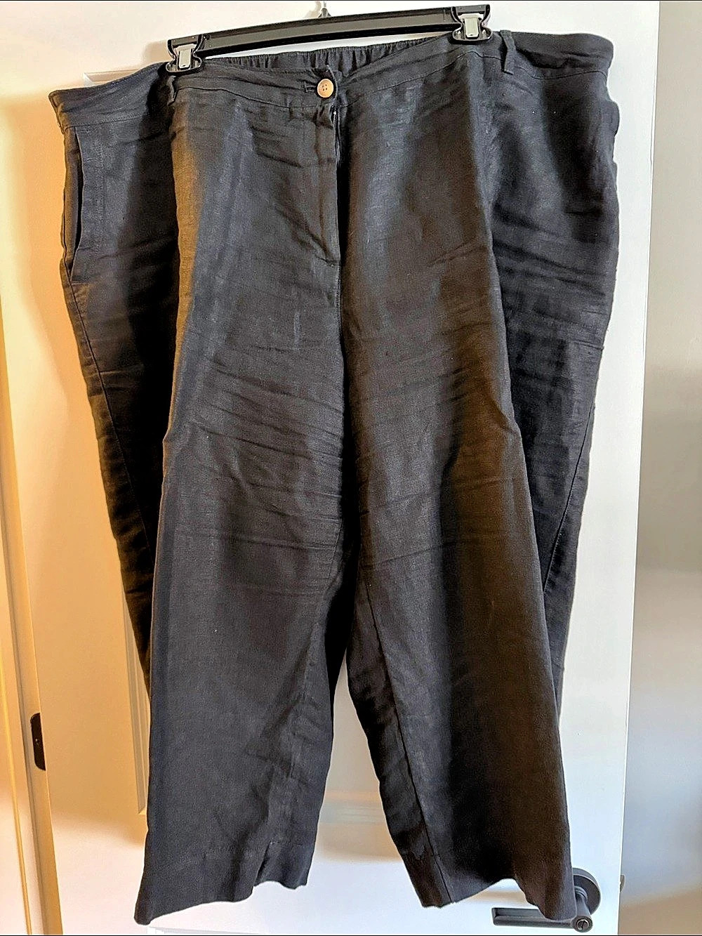 J.Jill Black Linen Wide Leg Trousers
